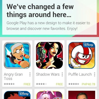 Redesigned Google Play