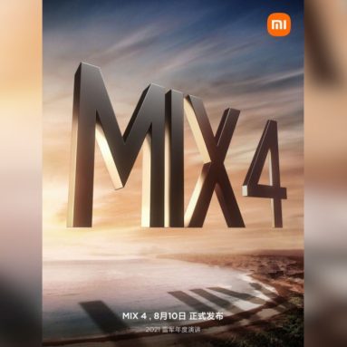 Xiaomi Set to Launch the Mi Mix 4 on August 10