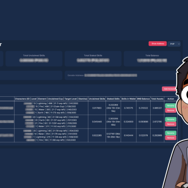 CryptoBlades: How to easily track character stamina and XP gain?