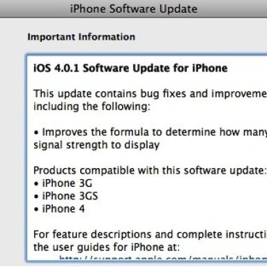 iOS 4.0.1 for iPhone and 3.2.1 for iPad (Jailbreakers, Stay Away) *UPDATE