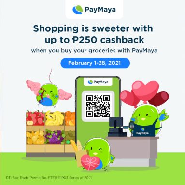 Receive Up to PHP 250 Cashback When you Pay with PayMaya QR in Select Supermarkets