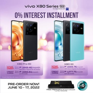 vivo X80 Series Installment Plans Available via Credit Card and Home Credit